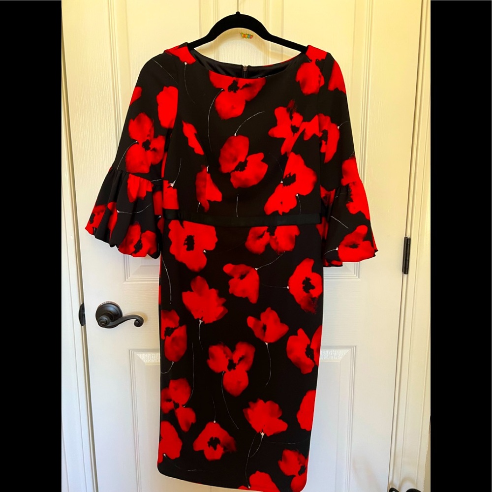 Maggy London Red Floral Dress